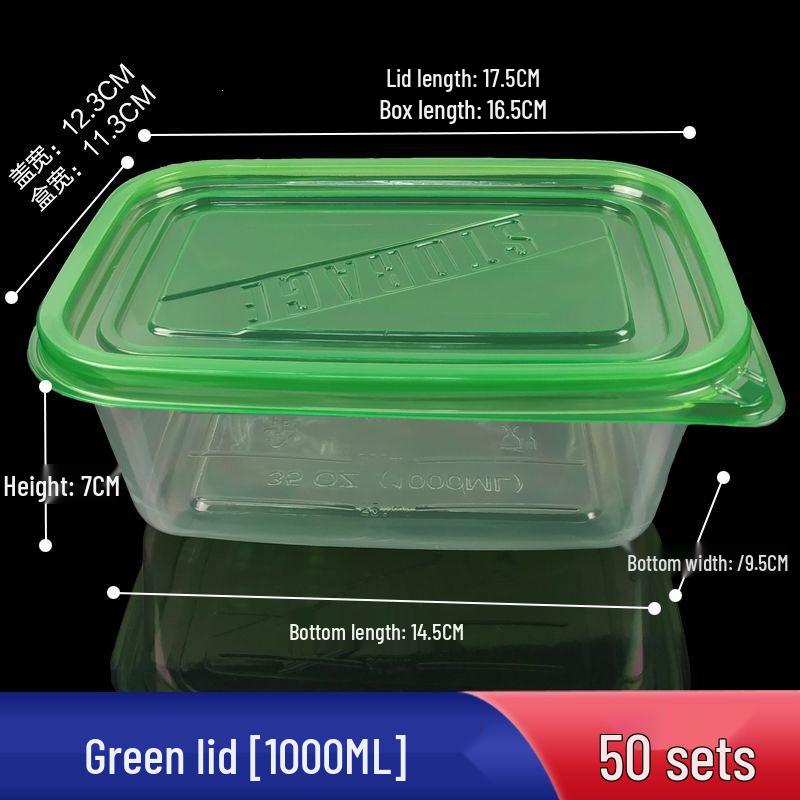 280ml Transparent Rectangular Plastic Bento Lunch Box with Lid - Disposable Fresh-Keeping Container for Fruit Salad
