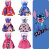2023 New Arrival Starry Baby Lilo And Stitch Girls Dress, Cartoon Style, A-line Skirt