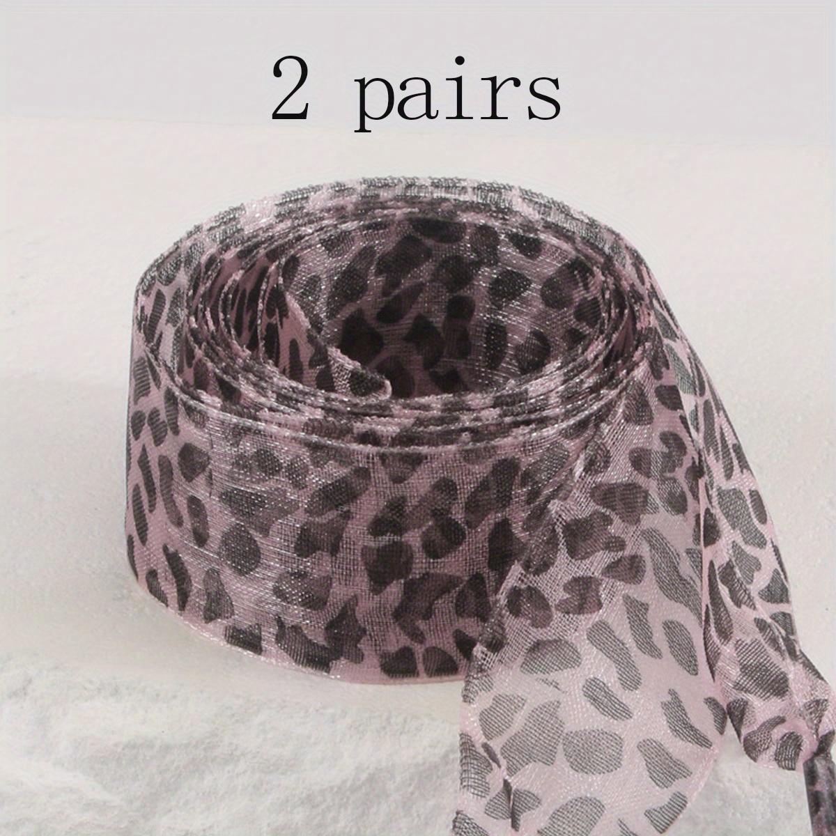 

Шнурки из органзы, 1 пара Модные шнурки из атласной ленты, леопардовый принт, шнурки из ленточной пряжи 100cm