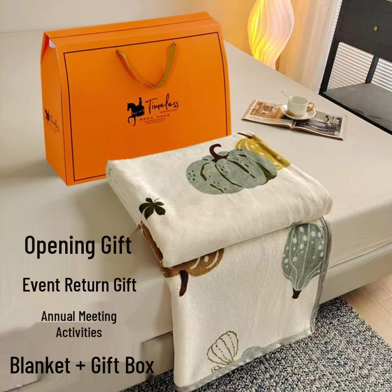 Company Annual Meeting Souvenir: Thickened Blanket Gift Box Set - Practical Return Gift