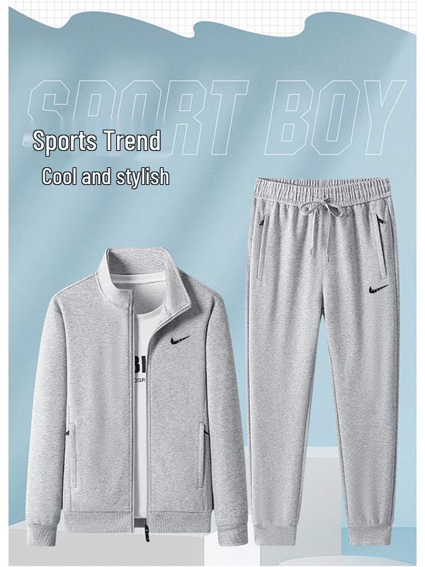 2025 Herren Freizeit Baumwoll Trainingsanzug Set: Reißverschluss-Strickjacke & Sportbekleidung Zweiteiler