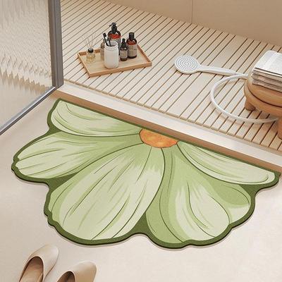 Unregelmäßige Blumenform Rutschfeste Diatomeenerde Badezimmer-Bodenmatte