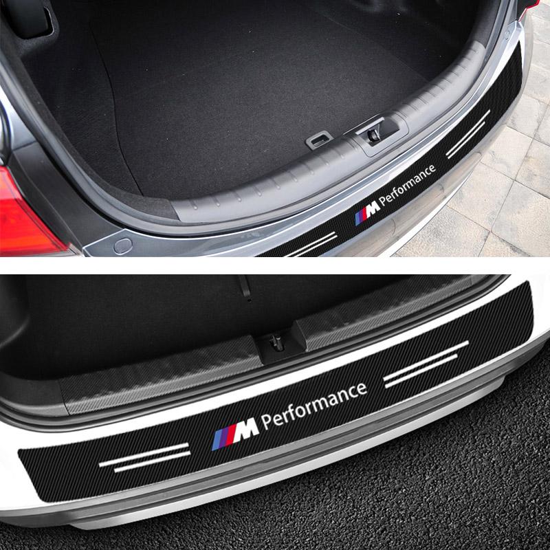 1pcs Carbon Fiber Car Trunk Rear Bumper Sticker Guard Plate Protector For BMW M E34 E36 E60 E90 E46 E39 E70 F10 F20 F30 X5 X6 X1 M3 M5 M6 E71 F01 F87