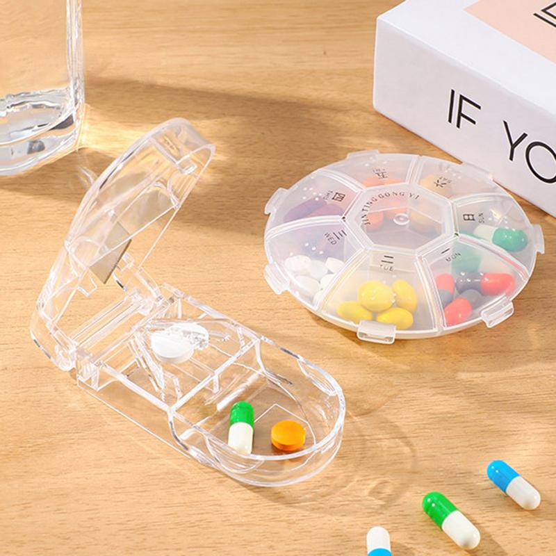 Weekly Pill Case Box Organizer 7 Days Medicine Box Pill Cutter Storage Boxes Portable Pills Container For Drug Vitamis Fish Oils