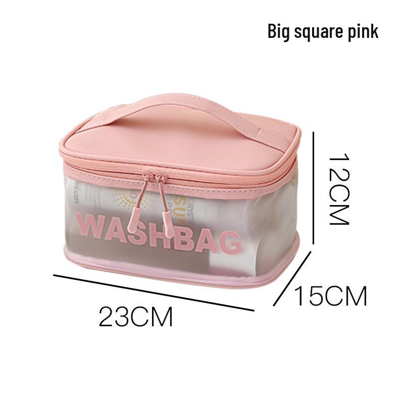 Frosted PU Large Capacity Transparent Travel Makeup and Toiletry Bag