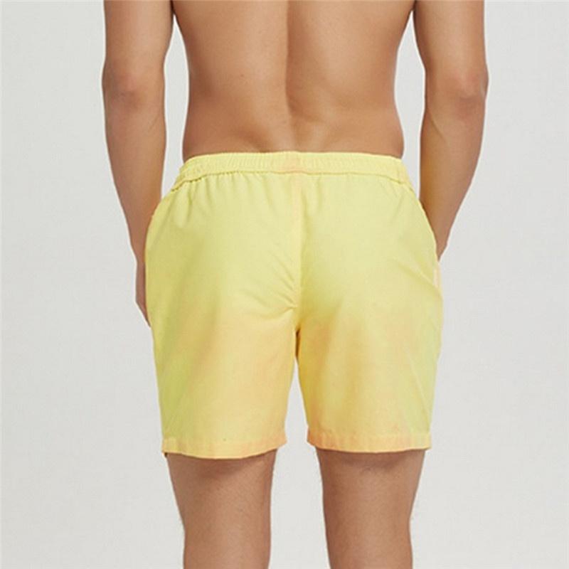 Fargeskiftende badebukse for menn Uformelle strandshorts Løse svømmebukse