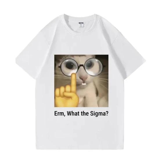 So What Is Sigma Fun T-shirt for Women, Silly Cat, Humorous Printed Fashion Top, O-neck Cute Extra Large Street Wear