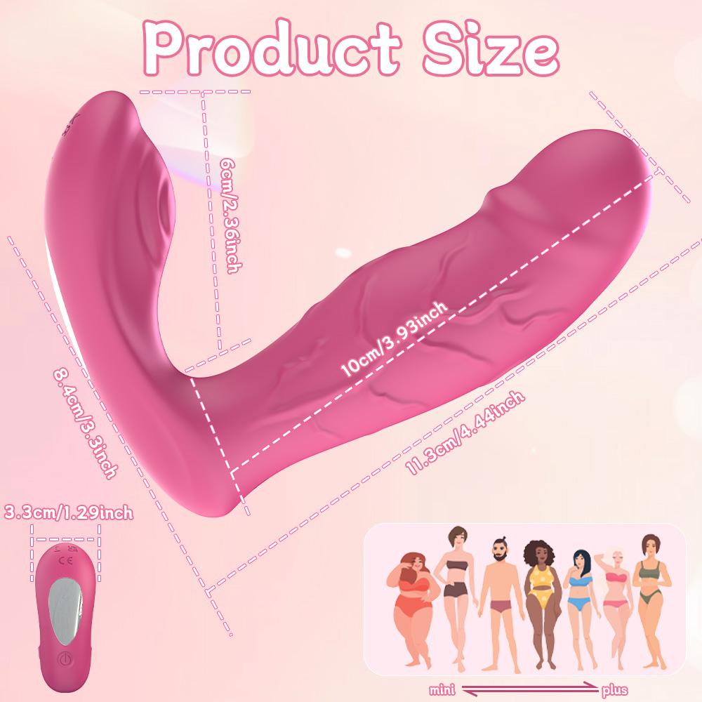 Dual Shock Simulation Dildo Vibration Wearable Toy, Female Wearable Panty Vibrator Clitoral G-spot Stimulation, Anal Dildo Vibrator, Couple Adult Toys