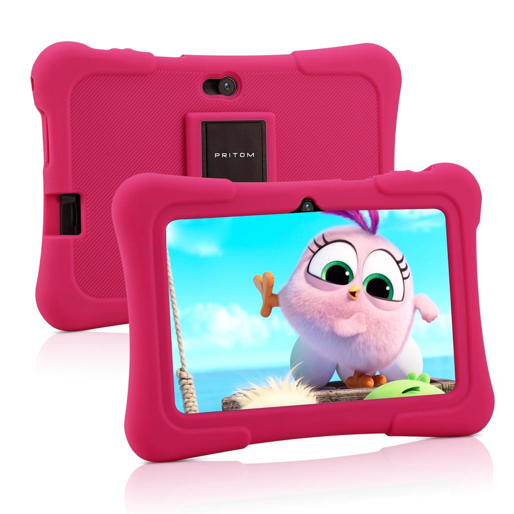PRITOM 7 Zoll Kinder-Tablet Quad Core Android 10 32 GB WiFi Bluetooth Lernsoftware installiert