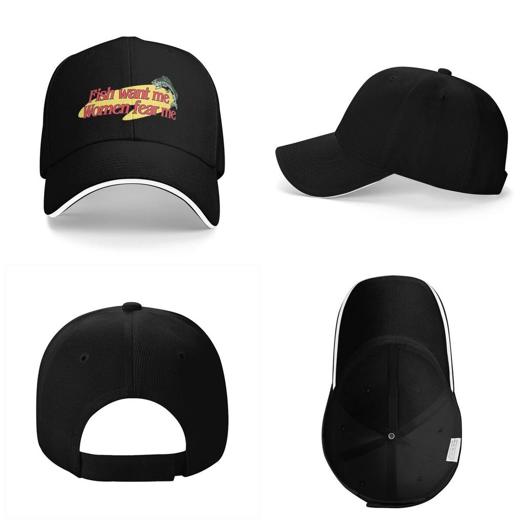 Unisex Baseball Hats Fish Want Me Women Fear Me Outdoor Streetwear Summer Sports Baseball Caps Hip Hop Cap Casquette Hats