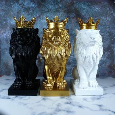 Domácí dekorace Nordic Crown Lion Kreativní hotel Domov Obývací pokoj Pryskyřice Figurky lva Miniatury Veranda Měkká řemeslná dekorace na stůl