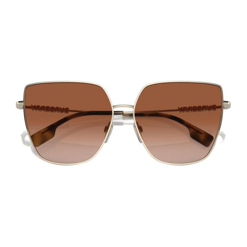 Burberry Temple Letter Logo Metallic Irregular Sunglasses Women's Gold