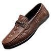 Popular Crocodile Pattern Leather Shoes Business Casual Lazy Shoes Light Korean Version One-pedal Casual Fashion Men's Leather Shoes