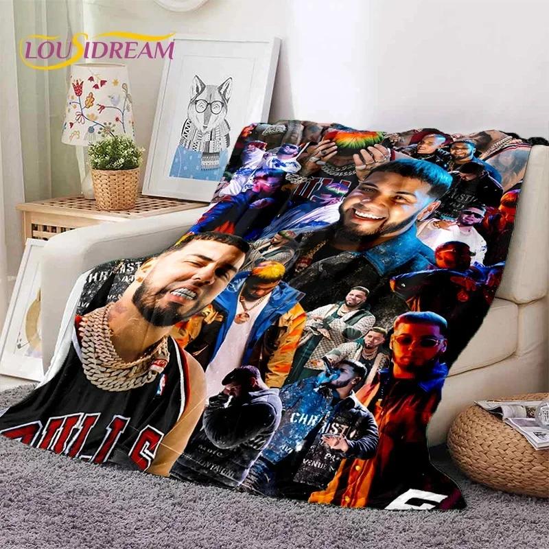 Rapper Singer Free Anuel AA Hip Hop Blanket,Soft Throw Blanket for Home Bedroom Bed Sofa Picnic Travel Office Cover Blanket Kids