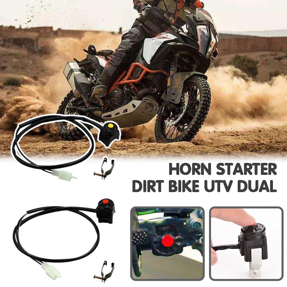 Motorcycle Kill Stop Switch Red Push Button Horn Starter Dirt Bike ATV UTV Dual For 22mm Handlebar Mounted Bars