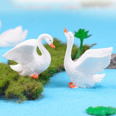 1 Stück Harz Paar Schwan Modell DIY Miniatur Landschaft Garten Bonsai Ornamente