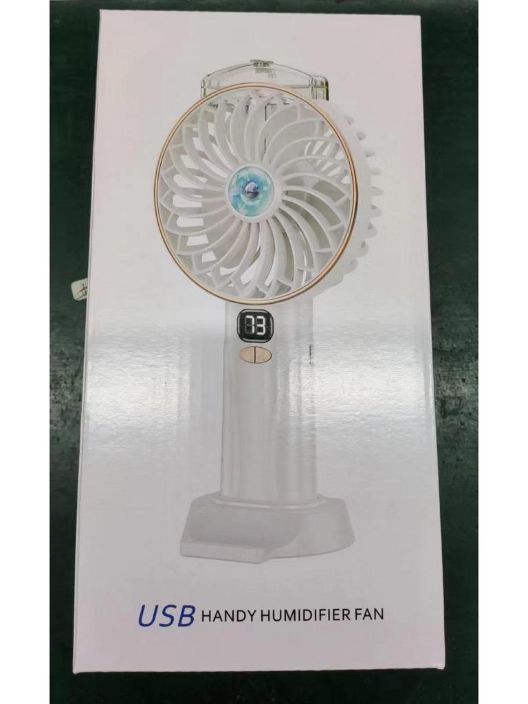 Handheld/Desk Mist Cooling Fan with Digital Display & Silent, Brushless Operation