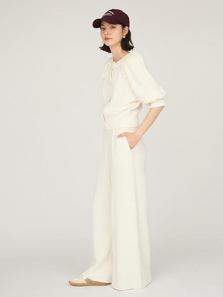 Emi Ribbed Easy Tuck 13WNP254072OWHT1 Pants,