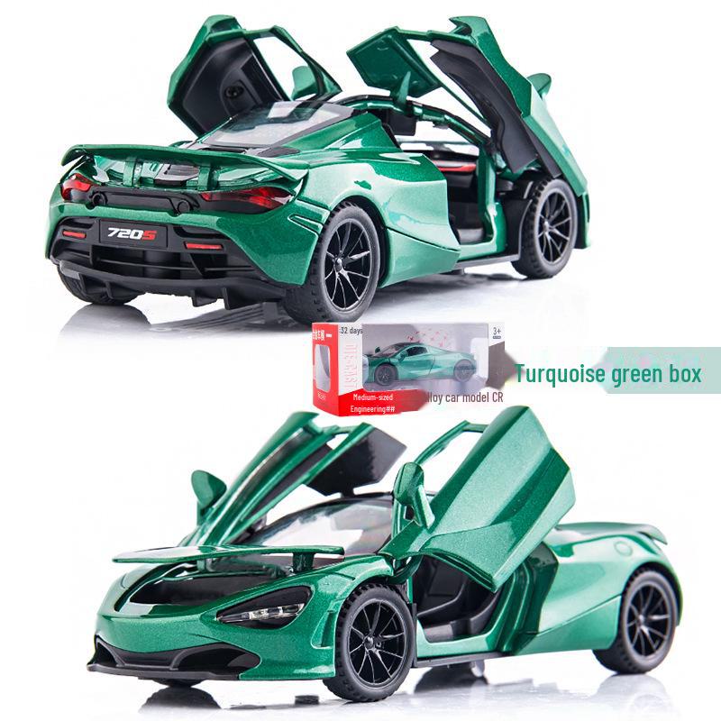 Boxed 1:32 McLaren 720S Alloy Toy Car with Pull Back, Sound, and Light Features
