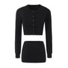 2024 Autumn Collection: American Spicy Girl Knitwear & Skirt Set – Stylish Long-Sleeved Top with a Hip-Hugging Short Skirt.