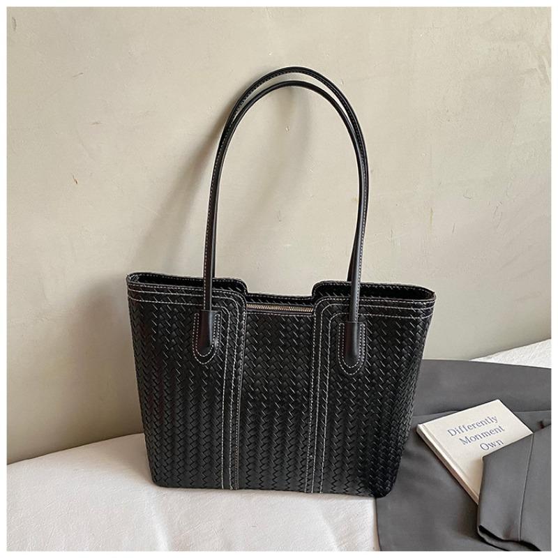 

Вместительная ретро плетёная сумка женская осенняя новая повседневная сумка через плечо сумка-тоут для поездок на работу