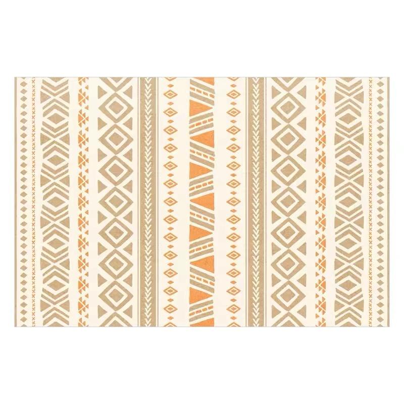 Morocco Vintage Living Room Rug Home Sofa Coffee Table Rug Room Decor Bedside Blanket Non-Slip Crystal Velvet Floor Mat