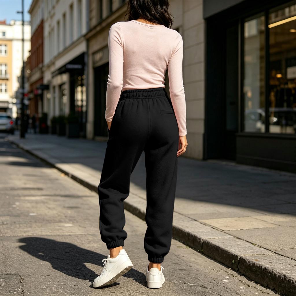 Women's Color Joggers with Pockets, Warm Cinched Casual Sweatpants