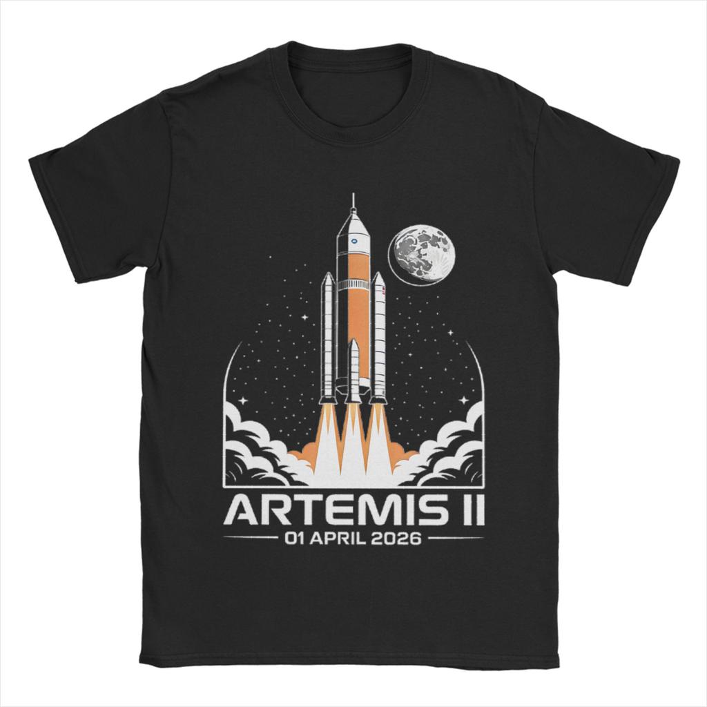 Artemis II Unisexned Moon Mission Space Logo T Shirt Hip Hop T Shirts Cotton Plus Size XL Clothes Short Sleeves Casual Tops