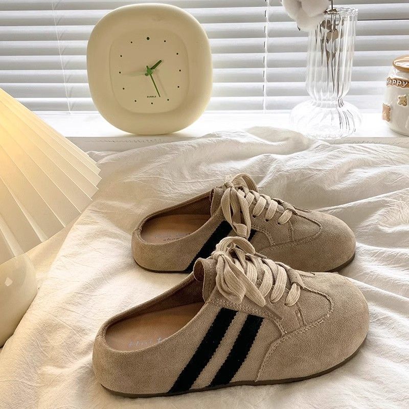 Retro bag head half slippers spring and summer new soft sole not tired feet sandals baseball color matching shoes