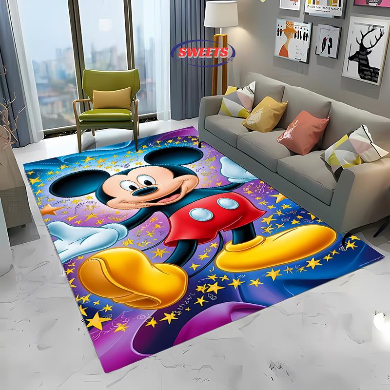 New To Disney Mickey Mouse Carpet! Bedroom Living Room Bed Mat, Non-slip Exquisite Home Decor, Durable Machine Washable Rug Gift