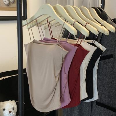 Summer Women Cotton Solid Slim With Chest Pads Crop Tops Female Harajuku Casual Slim Camis Sexy Sleeveless Soft Tank Top Sweet Sling Tops Young Girl