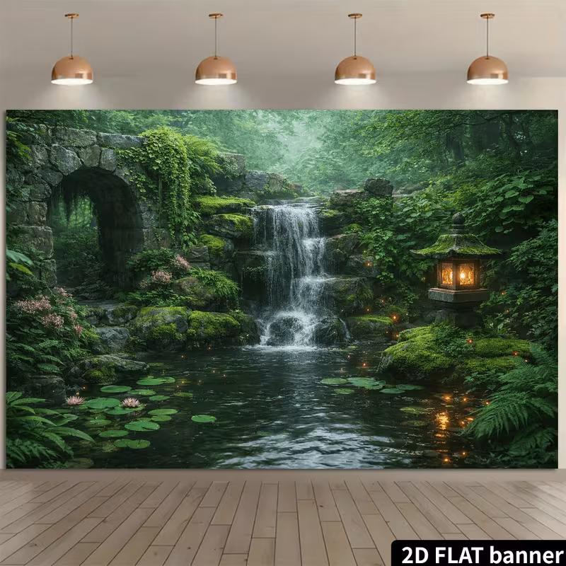 2D Oriental Meditation Yard Portrait Photo Backdrop