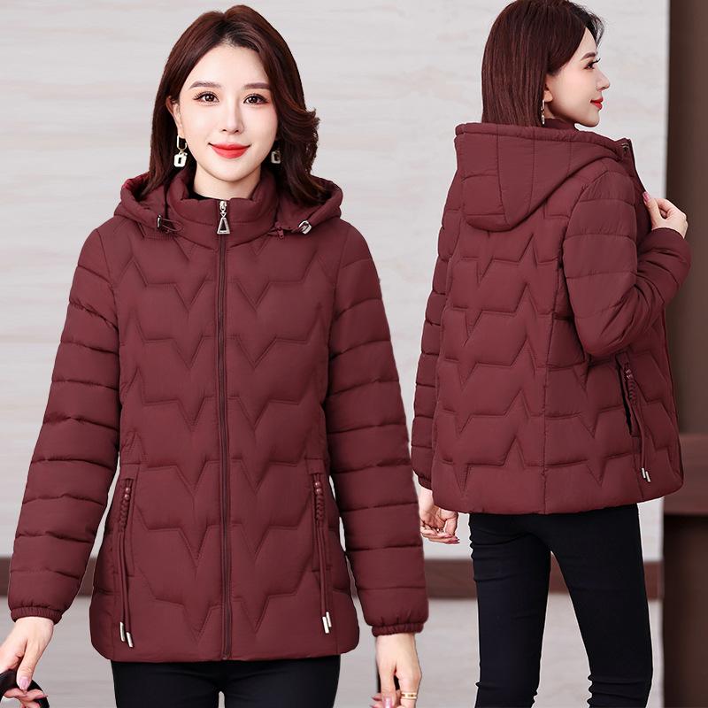 Winter down cotton jacket women's short 2025 new light cotton jacket slimming padded jacket fashion hooded jacket