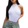 Letnie damskie bez rękawów Halter Romper, seksowny bandaż na szyję Slim Stretch Body