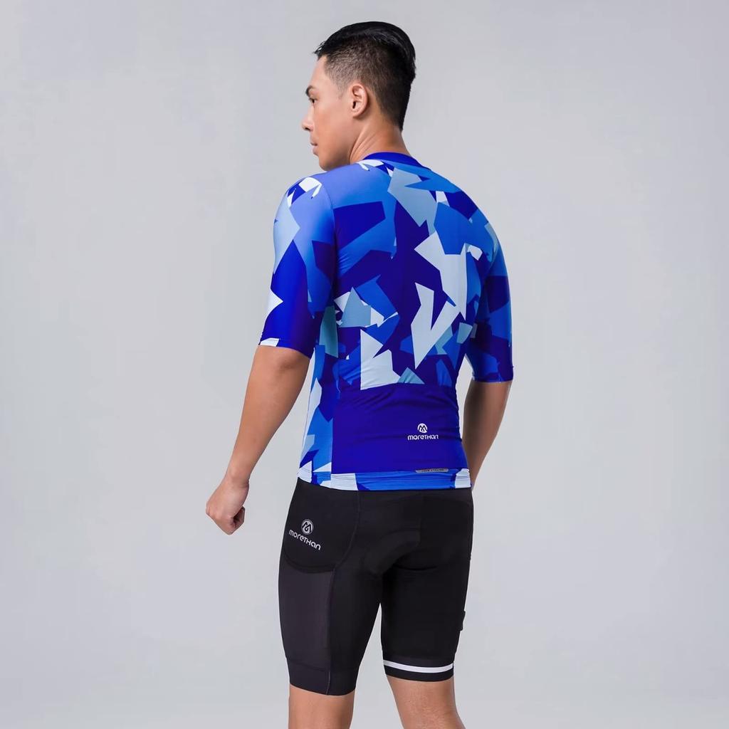 Morethan Cycling Short Bicycle Wear Short Sleeve Size L Jersey, Sleeve/Long Sleeve, (Carbon Fiber/UV Protection/Pockets) HVP-022/LVP-022, (Sea),