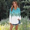 Women's Casual Fashion Tops Long Sleeve Button Loose Shirt