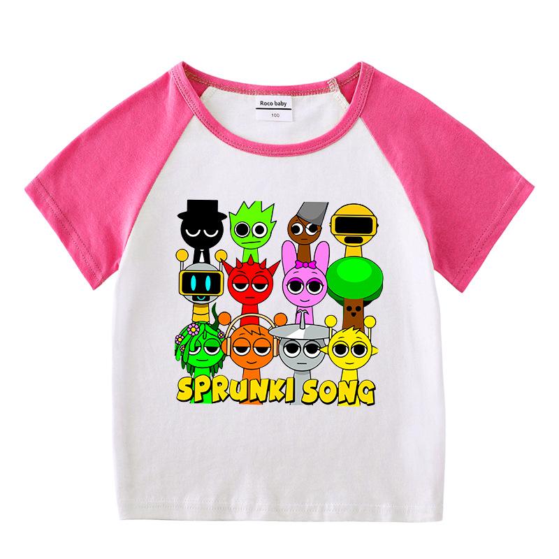 Kids' Summer Color Block Sports Set: Short Sleeve Tee & Hot Pants Two-Piece