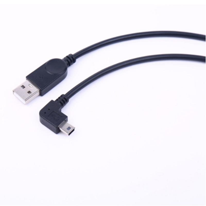 Male USB 2.0 A to Male 90 Degree Right Bend Mini USB Data Charging Cable Cord 30cm Length for Camera Camcorder