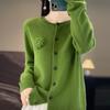 QingHe Cashmere Women's 30% Cashmere Cardigan - Soft & Warm Wool Blend Sweater