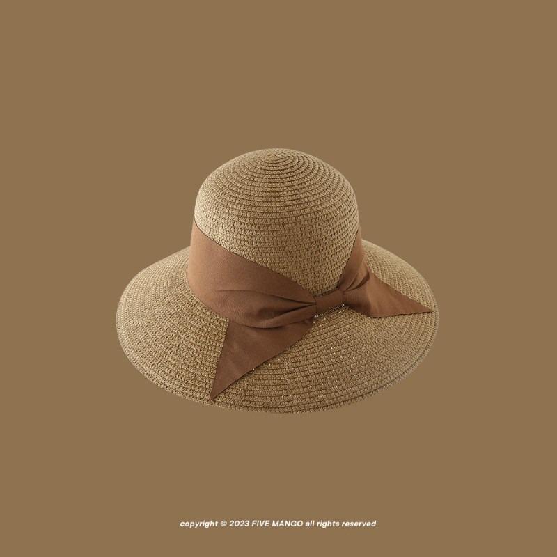 Straw Hat Women's Summer Beach Hat Sun Protection UV Protection Sun Hat Large Brim Straw Visor