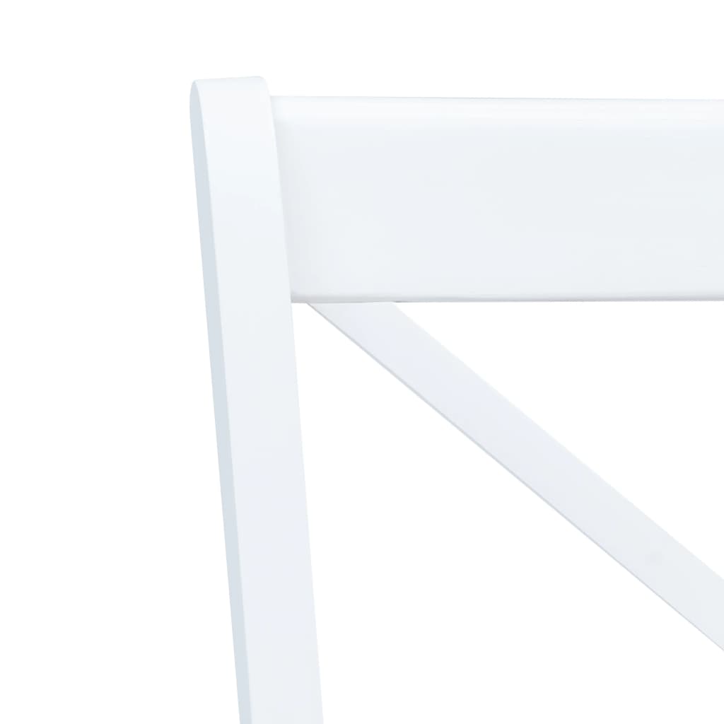 Dining Room Chairs 2 Pcs White & Light Wood Solid Rubberwood