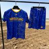 2026 Kazakhstan Wrestling Team Wrestling Apparel Suit, Unisex, Quick-Drying Short-Sleeve and Shorts, Fitness Training Suit