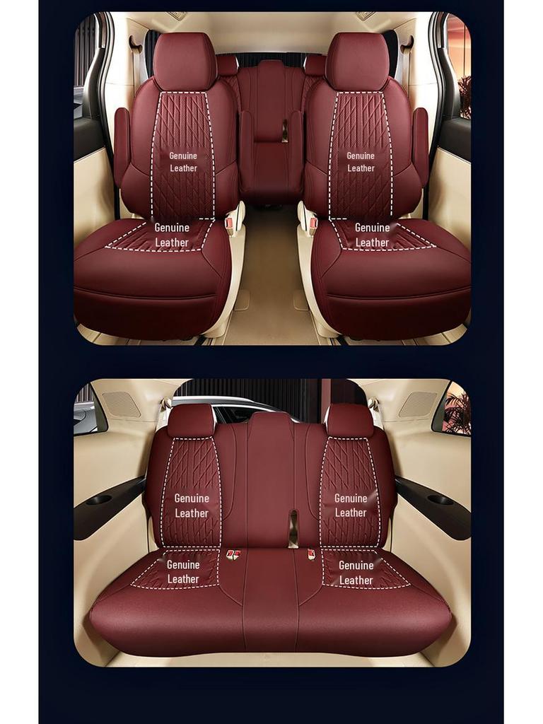 Buick GL8 Leather 7-Seat Full Coverage Car Seat Cushion, All-Season
