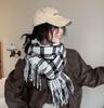 Retro plaid Japanese and Korean atmosphere plaid scarf women's plaid series contrasting color warm shawl student scarf