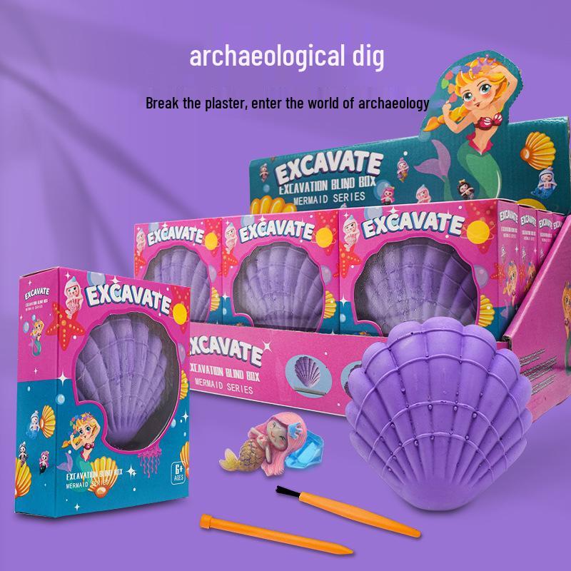 Mermaid Gem Digging Toy: Marine Animal Archaeological DIY Treasure Hunt
