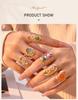 Stainless Steel Rings for Women Dried Flower Resin Jewelry Dainty Geometric Open Adjustable Vintage Floral Rings Waterproof