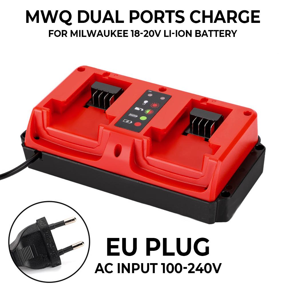 NEW Portable Dual Ports Charger For Milwaukee 18V-20V Lithium Battery Rechargeable 48-11-1815 48-11-1820 48-11-1830 Fast Charger