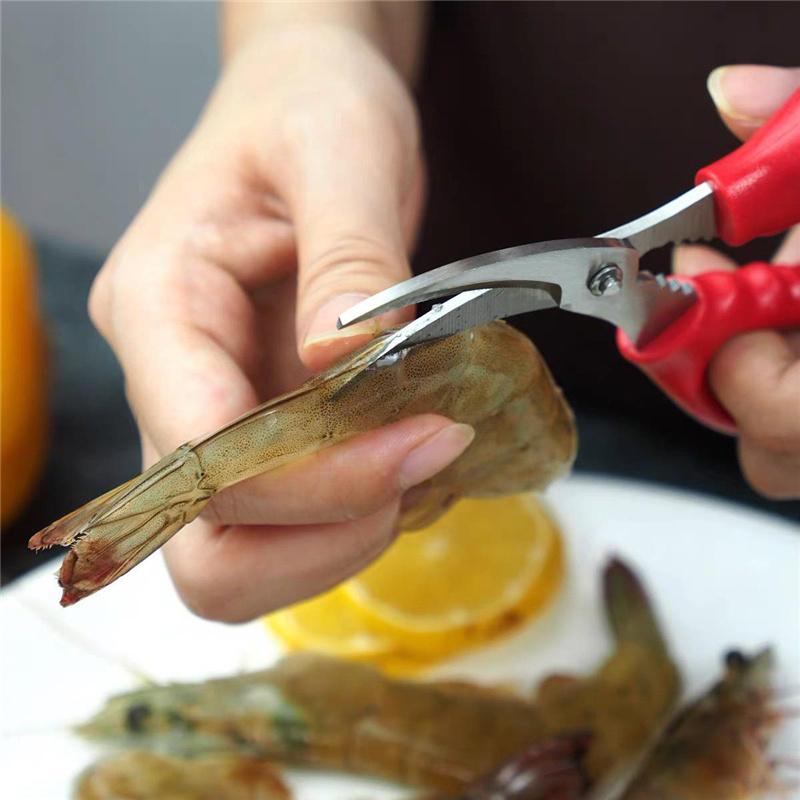 Stainless Steel Kitchen Shrimp Cutters Shrimp Line Stripping Tool Household Seafood Scissors Lobster Fish Prawn Peeler