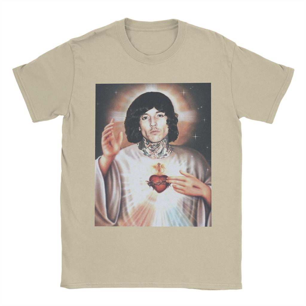 Saint Oli Sykes Brings Me the Horizons BMTH T-Shirt für Herren, tolles T-Shirt aus reiner Baumwolle, Kurzarm, Größen 4XL und 5XL