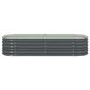 Planter - vidaXL - 240x80x44 Cm - Galvanized Steel - Grey - Rectangular